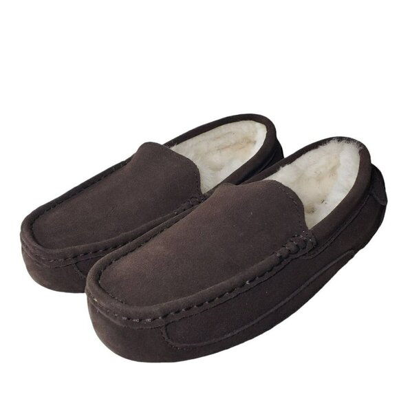 Dearfoams Fireside Men Melbourne Genuine Shearling Lined Moccasin Slippe… - Picture 1 of 8